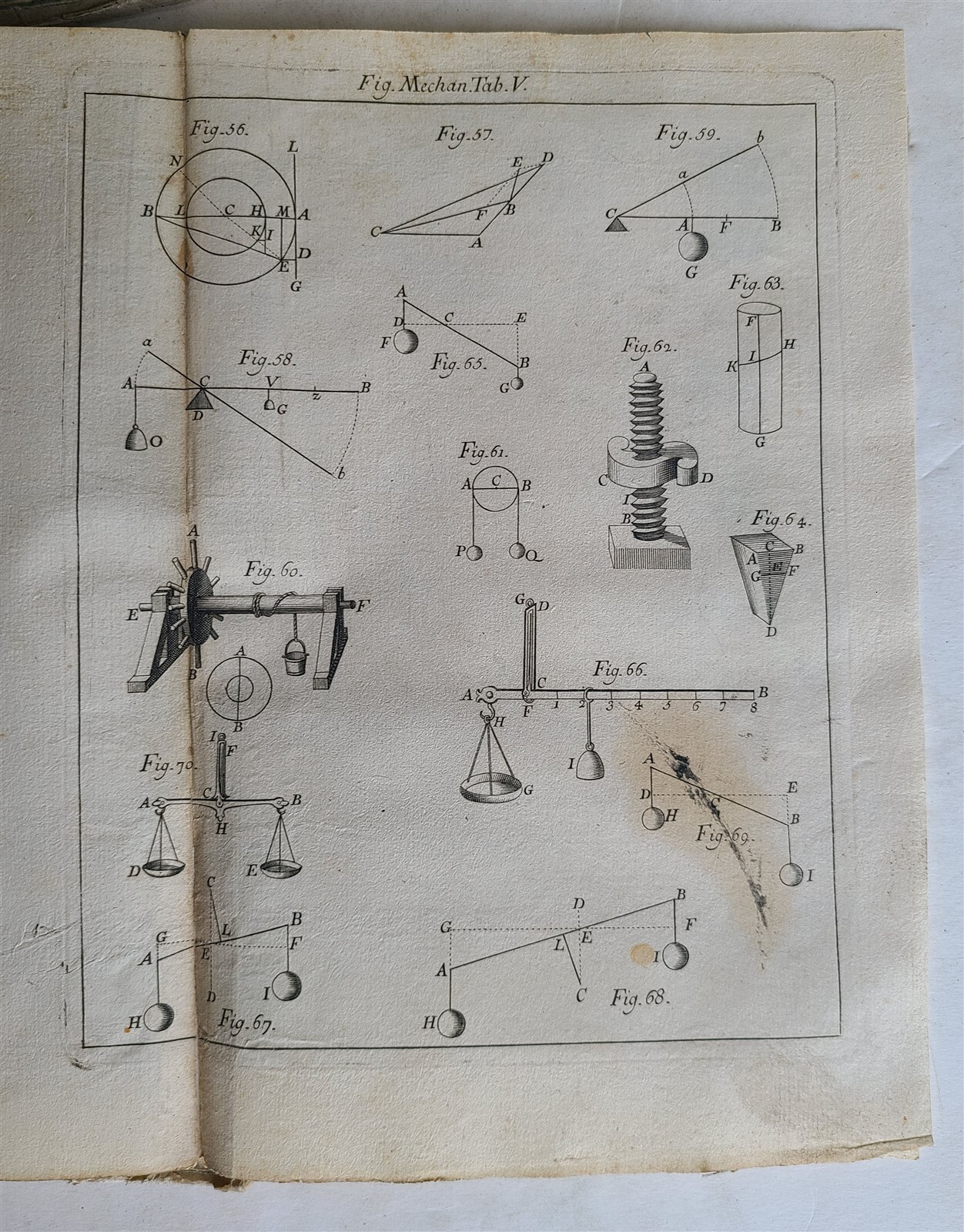 1732 MATHEMATICS 5 VELLUM VOLS antique mechanics optics astronomy architecture