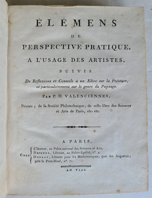 1799 ELEMENTS of PRACTICAL PERPECTIVE for ARTISTS ILLUSTRATED antique in French