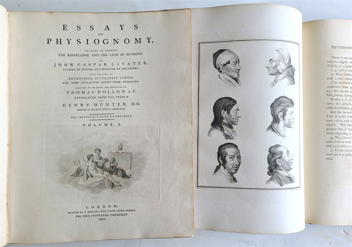 1810 PHYSIOGNOMY Johann LAVATER 5 VOLUMES antique ILLUSTRATED FOLIO in ENGLISH