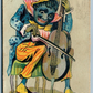 VIOLIN PLAYER ANTIQUE ADVERTISING VICTORIAN TRADE CARD BLACK AMERICANA