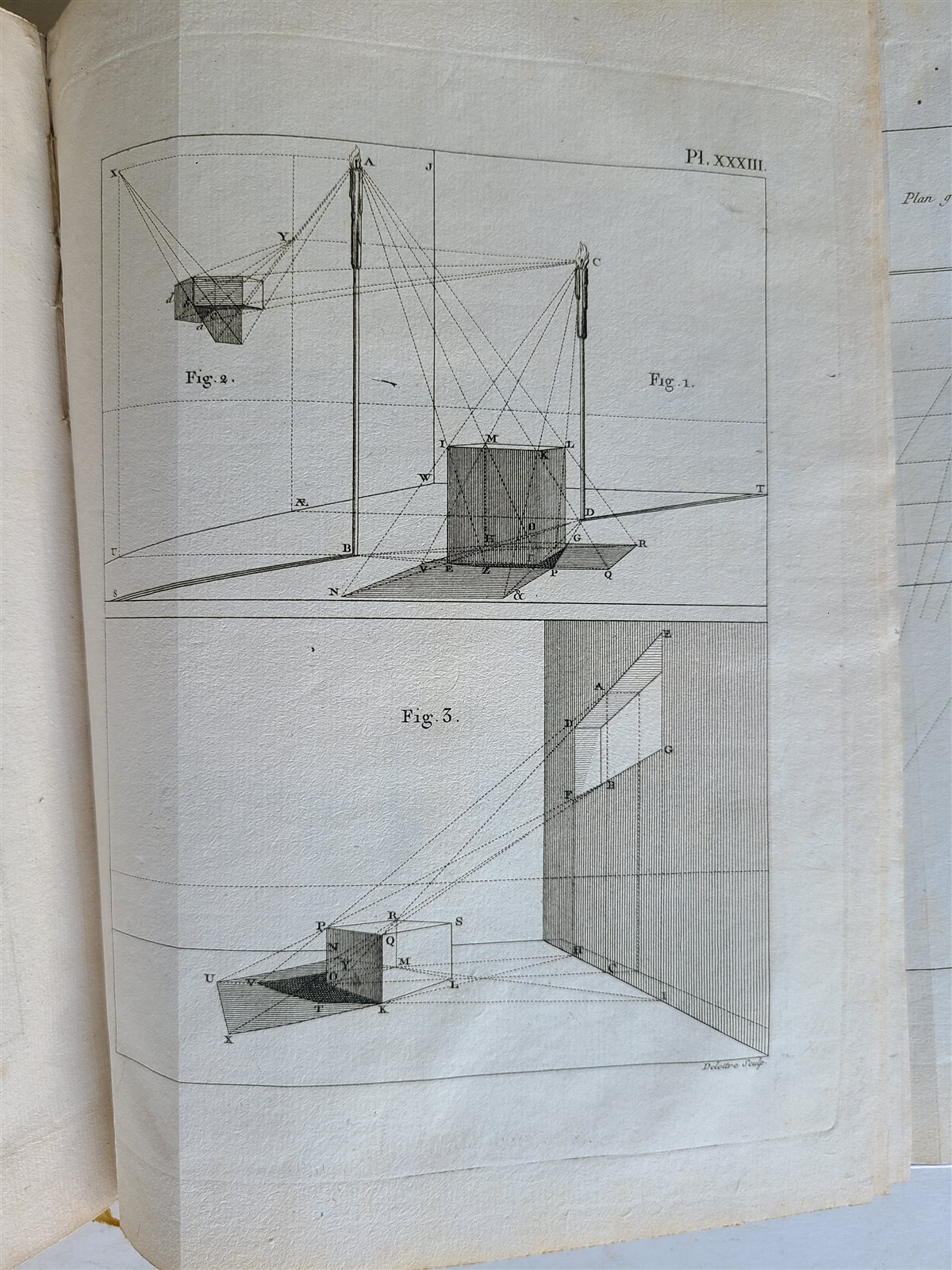 1799 ELEMENTS of PRACTICAL PERPECTIVE for ARTISTS ILLUSTRATED antique in French