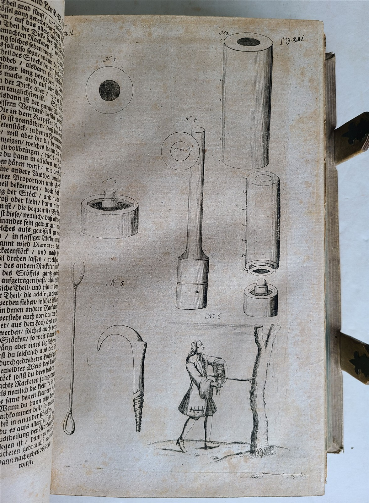 1719 ILLUSTRATED COMPENDIUM of HOUSEHOLD LITERATURE antique GERMAN PIGSKIN FOLIO