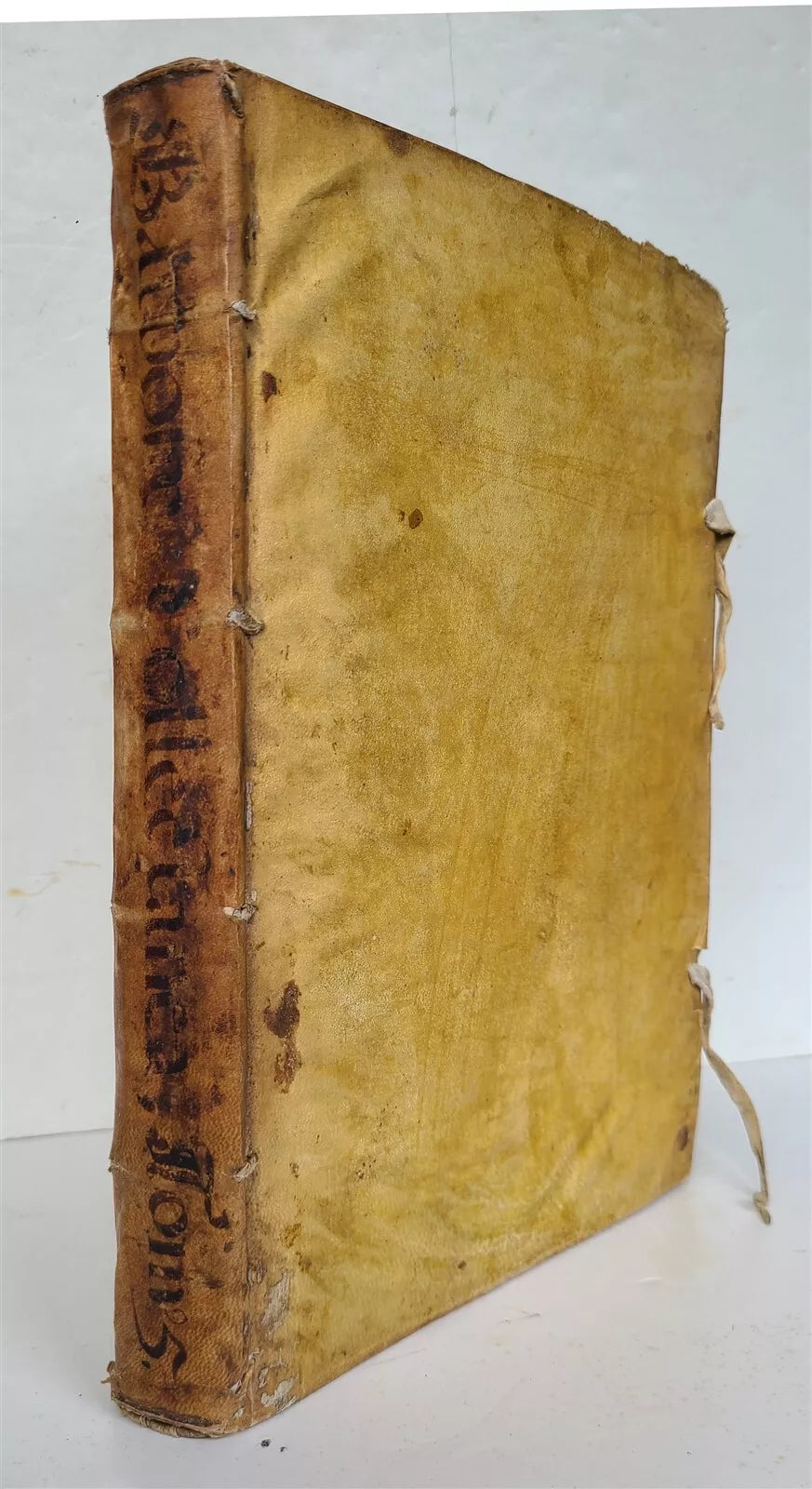 1669 CANON LAW VELLUM BOUND FOLIO MANUSCRIPT TITLE by Agostino Barbosa antique