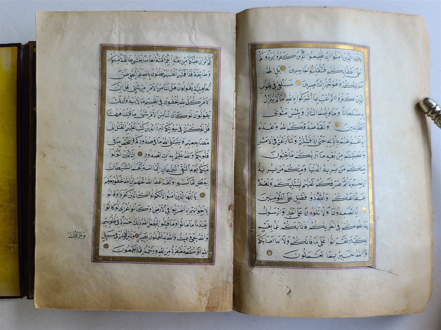 19th CENTURY MANUSCRIPT KORAN ISLAMIC antique ILLUMINATED QURAN