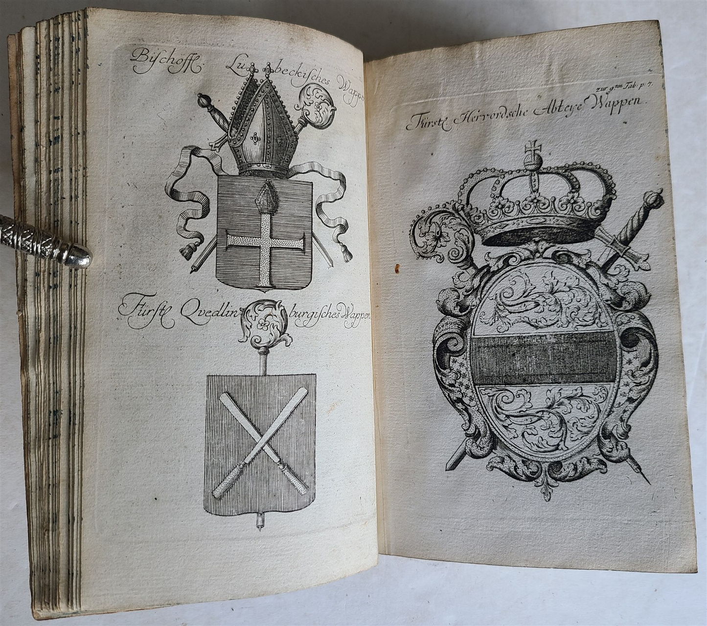 1754 COATS of ARMS of GERMAN NOBLES Wappen-Kalender antique fully illustrated