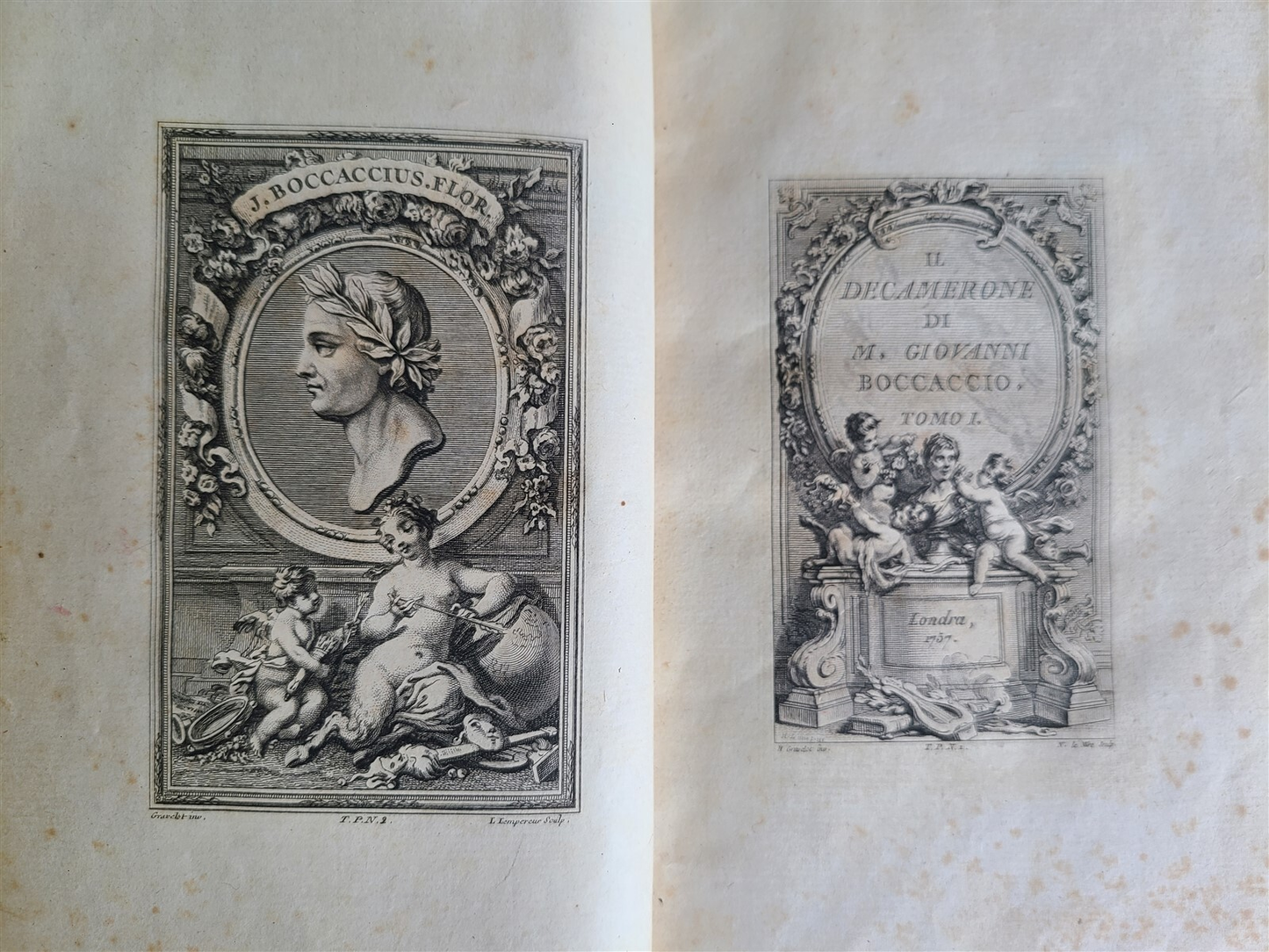 1757 IL DECAMERON by Giovanni BOCCACCIO antique 5 VOLUMES ILLUSTRATED 110 plates