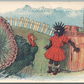 A SUDDEN RISE IN WOOL COMIC ANTIQUE POSTCARD BLACK AMERICANA