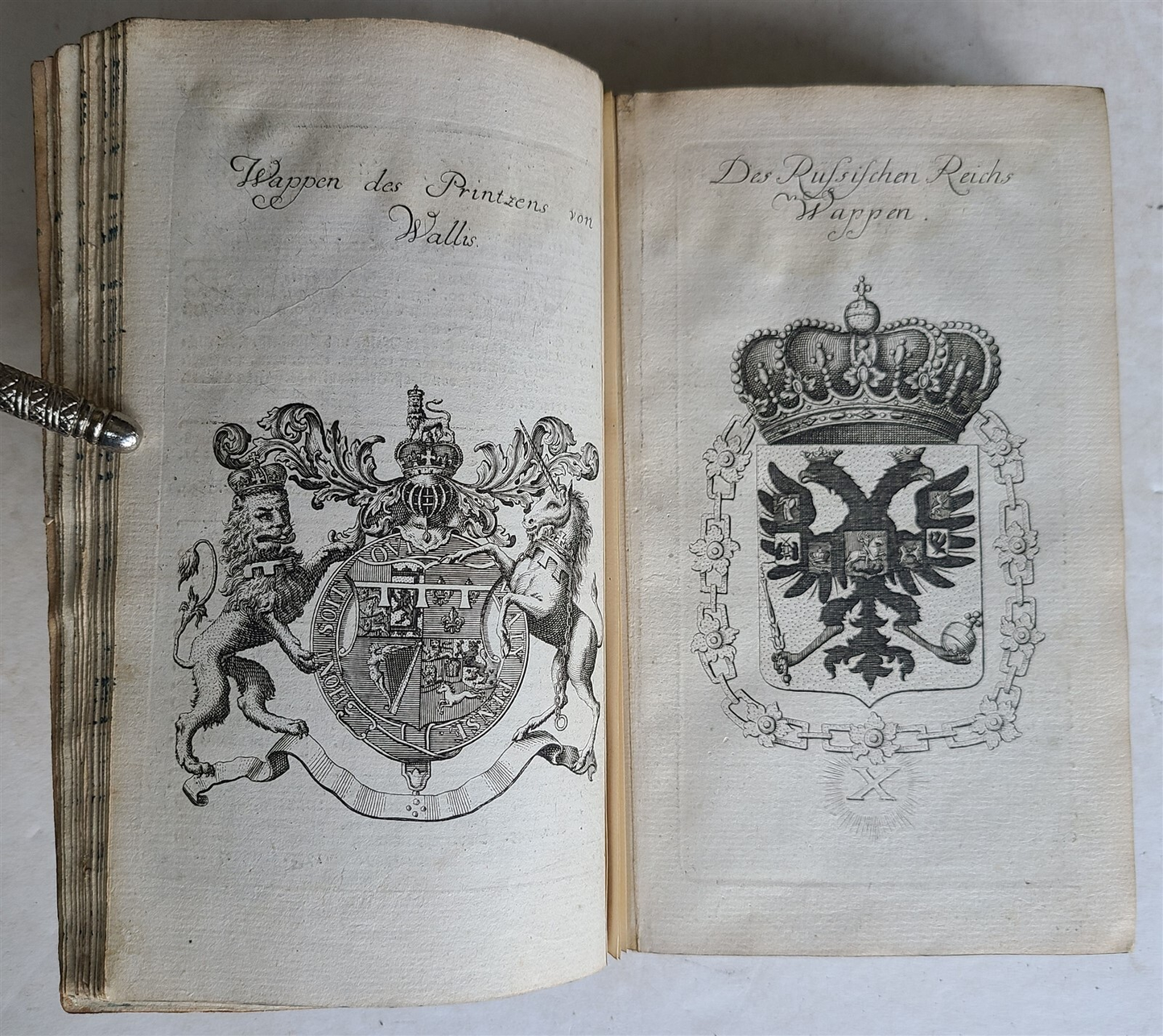 1754 COATS of ARMS of GERMAN NOBLES Wappen-Kalender antique fully illustrated