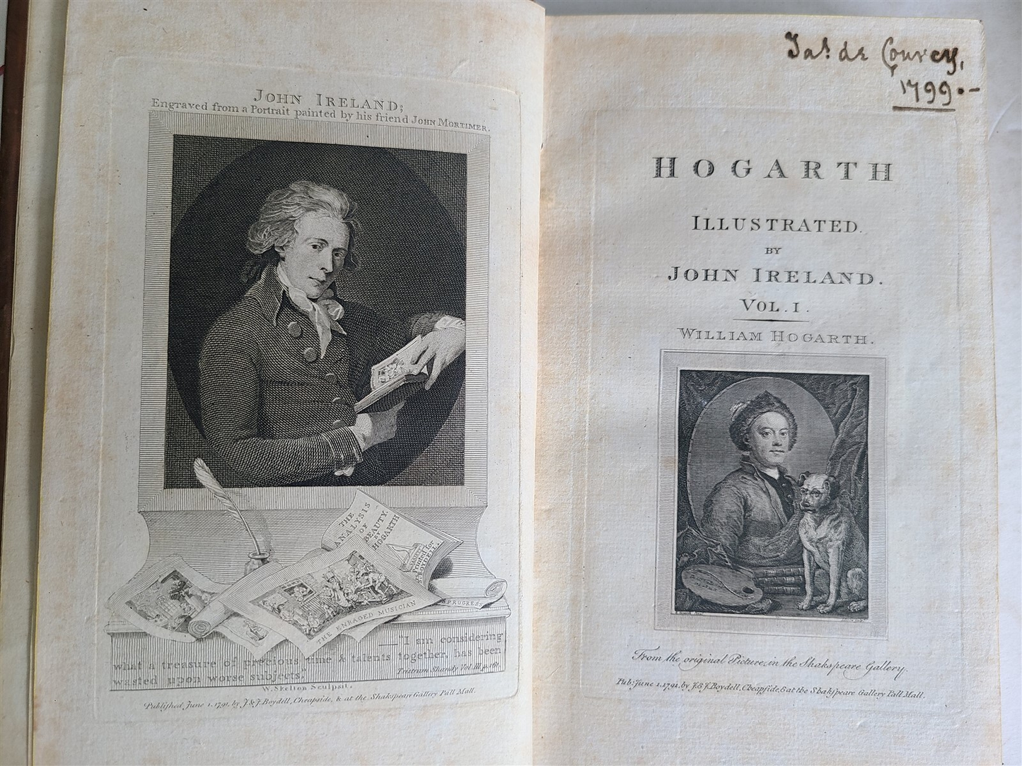 1793-1798 HOGARTH illustrated by John Ireland 3 VOLUMES antique in ENGLISH