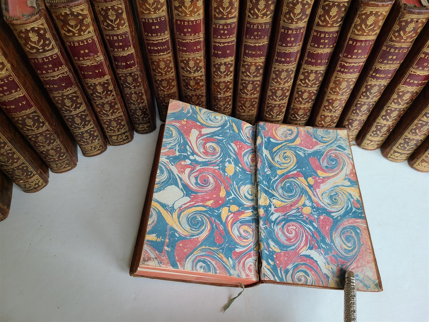 1761-1769 BIBLIOTHEQUE DE CAMPAGNE 21 VOLUMES antique in FRENCH DECORATIVE BOUND