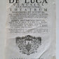 1758 Theatrum veritatis by J.B.de Luca. antique VELLUM BOUND 2 FOLIO VOLUMES