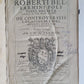1593 Disputationum Roberti Bellarmini Politiani antique PIGSKIN FOLIO 16th CENT.
