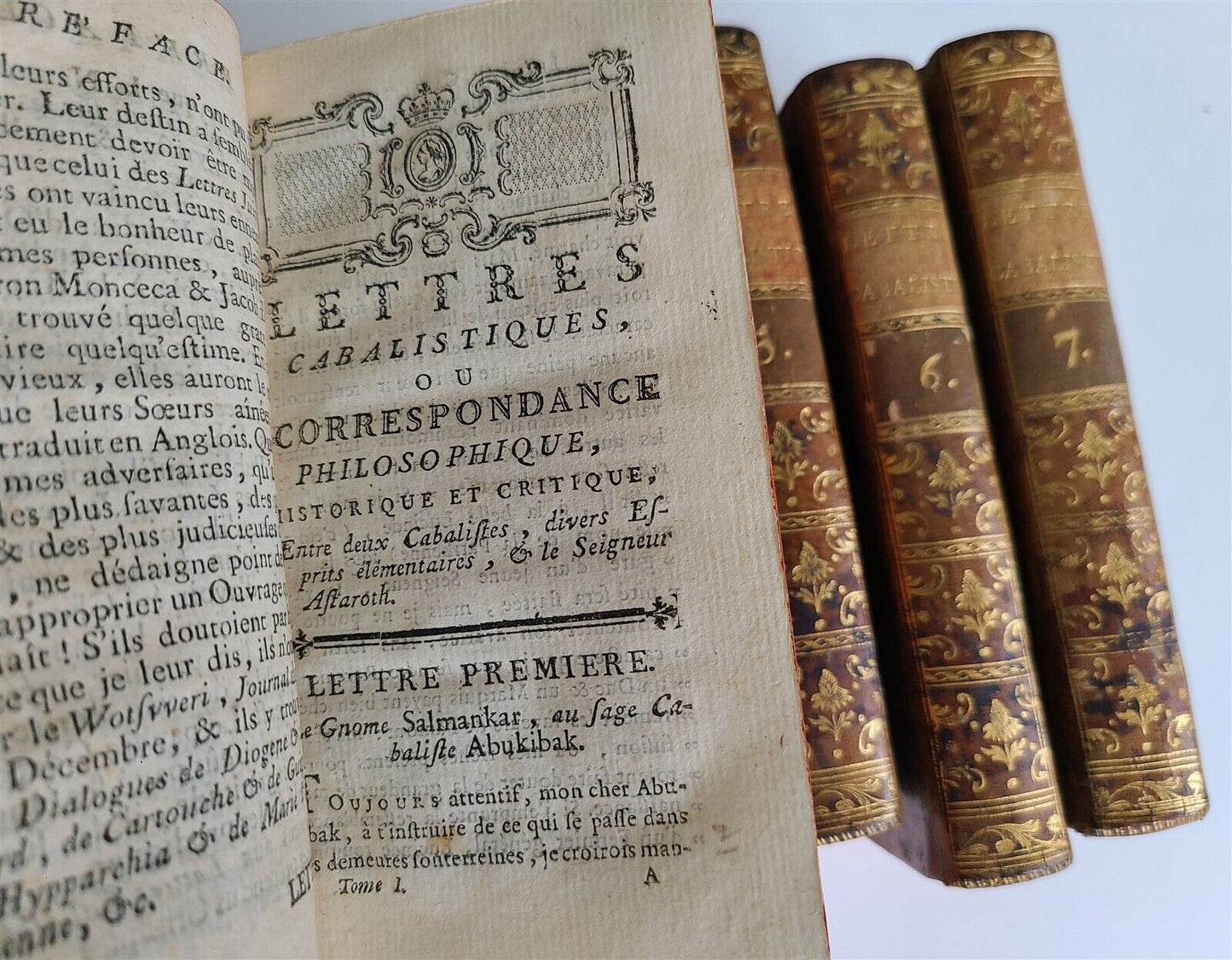 1769 CABALISTIC LETTERS by Jean Baptiste de Boyer 7 VOLUMES in FRENCH antique