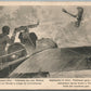 EARLY AVIATION FRENCH AEROPLANE & MACHINE GUN SCENE ANTIQUE POSTCARD