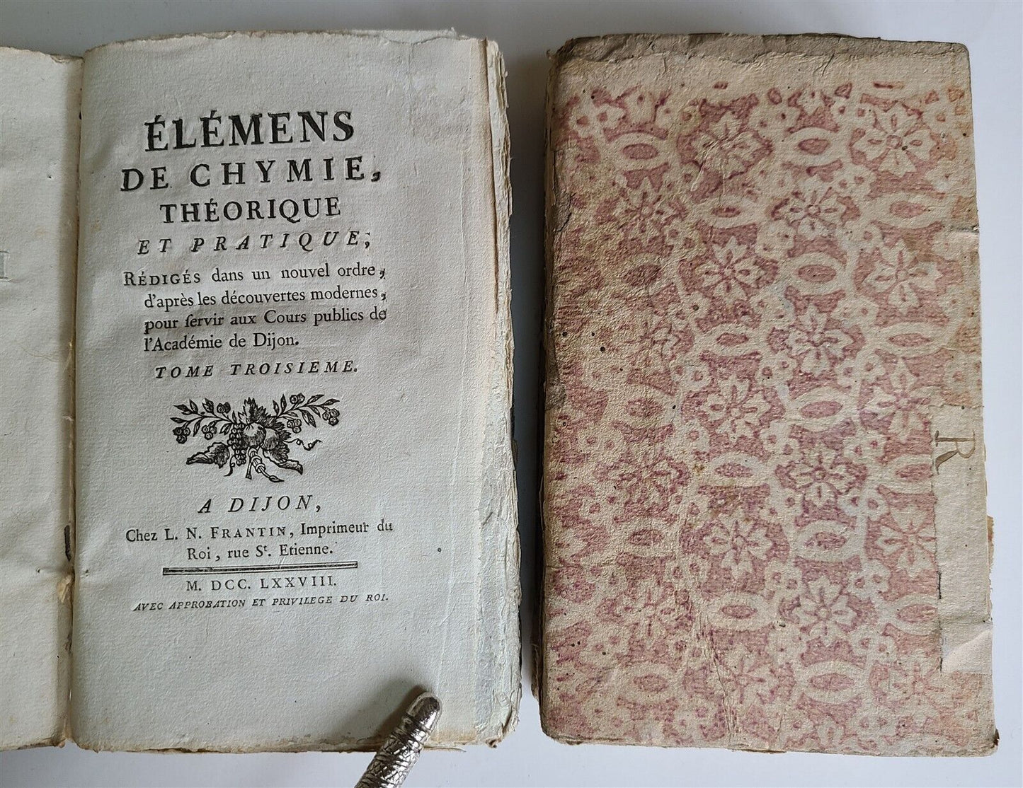 1777-1778 CHEMISTRY in FRENCH 3 VOLUMES antique Elemens de Chymie