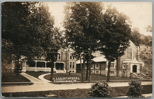 COUDERSPORT PA A.A.S.R. CATHEDRAL ANTIQUE REAL PHOTO POSTCARD RPPC