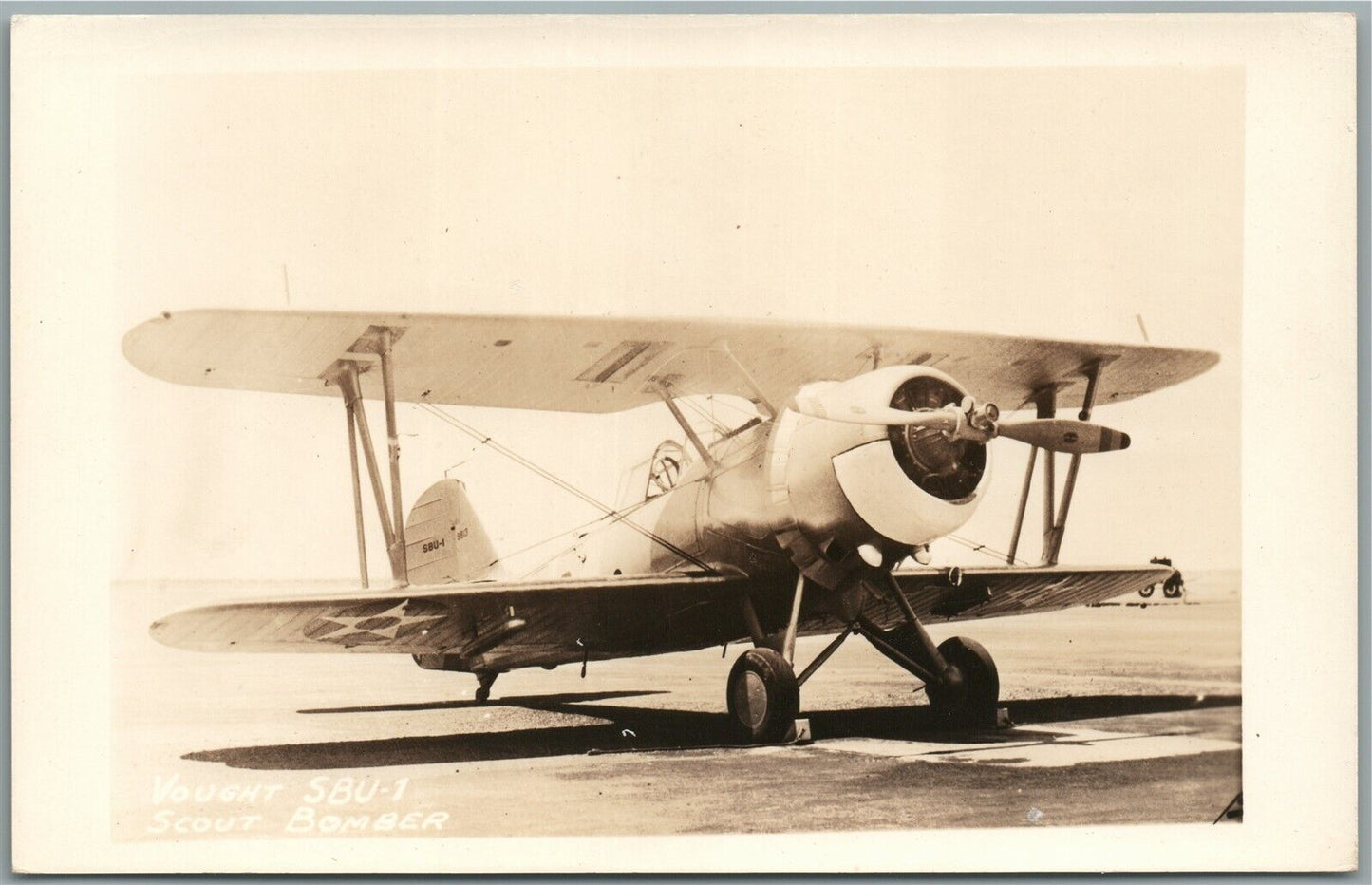 AIRPLANE SCOUT BOMBER VOUGHT SBU-1 VINTAGE REAL PHOTO POSTCARD RPPC