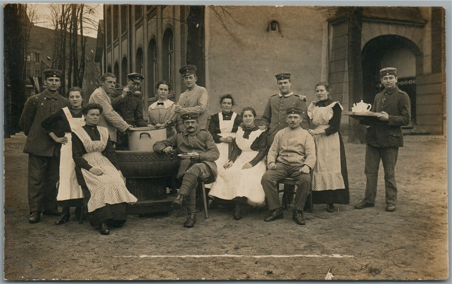 GERMAN 1917 SOLDIERS WWI ERA GROUP ANTIQUE REAL PHOTO POSTCARD RPPC