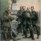 GERMAN 1915 WWI ERA FELDPOST ANTIQUE POSTCARD SOLDIERS AT CEMETERY MONUMENT