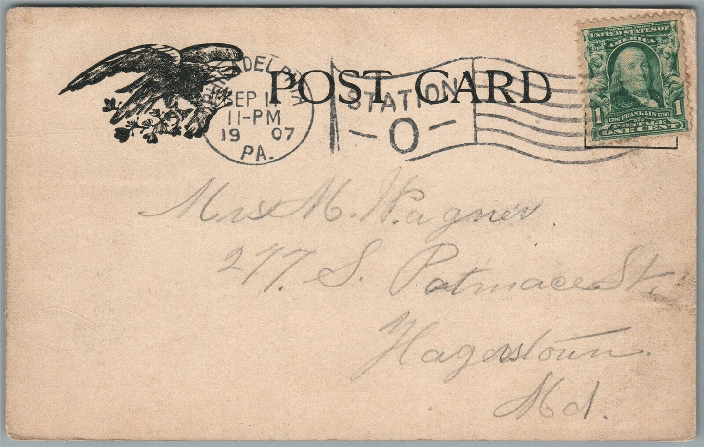 PERKASIE PA RAILROAD STATION RAILWAY DEPOT ANTIQUE POSTCARD