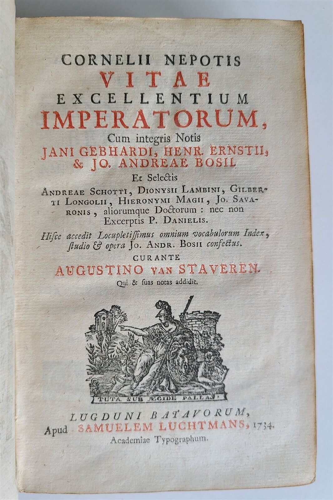 1734 VITAE EXCELLENTIUM IMPERATORUM CORNELIUS NEPOS VELLUM antique ROMAN