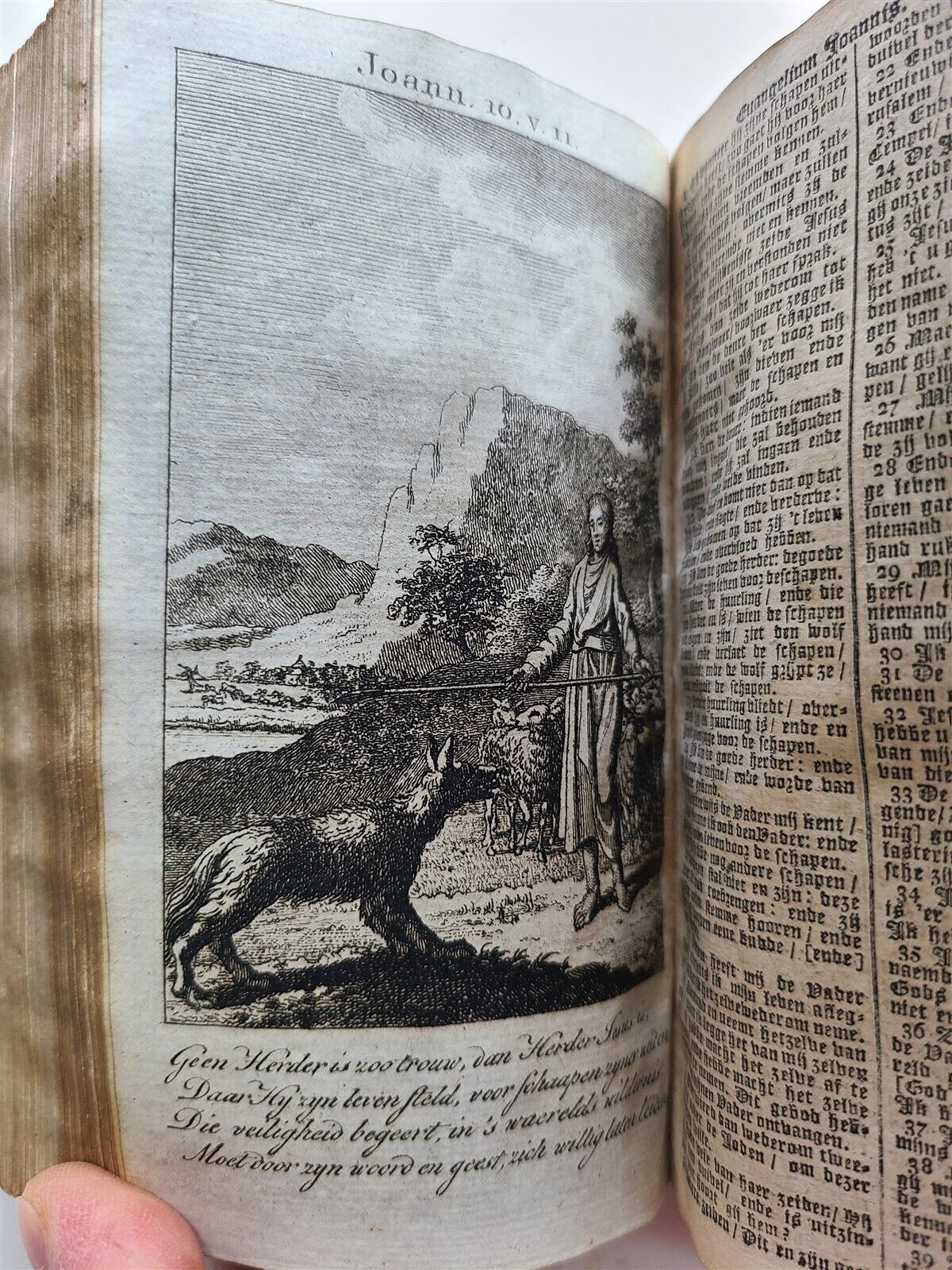 1797 BIBLE in DUTCH ILLUSTRATED antique VELLUM BOUND BIBLIA OLD & NEW TESTAMENT