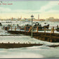 ST. PETERSBURG RUSSIA NEVA RIVER in WINTER ADVERTISING ANTIQUE POSTCARD