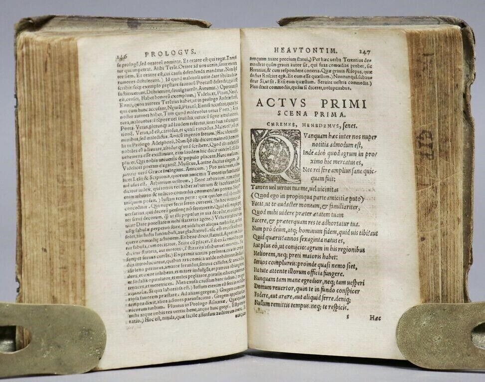 1567 TERENCE TERENTII COMOEDIAE SEX antique HAND TOOLED PIGSKIN