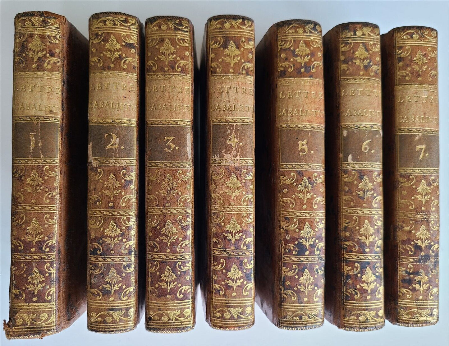 1769 CABALISTIC LETTERS by Jean Baptiste de Boyer 7 VOLUMES in FRENCH antique