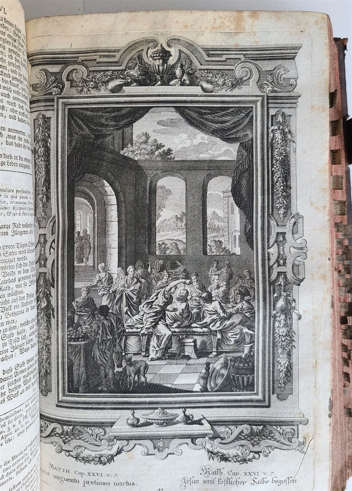 1770 BIBLE in LATIN - GERMAN ILLUSTRATED MASSIVE FOLIOS 2 volumes antique