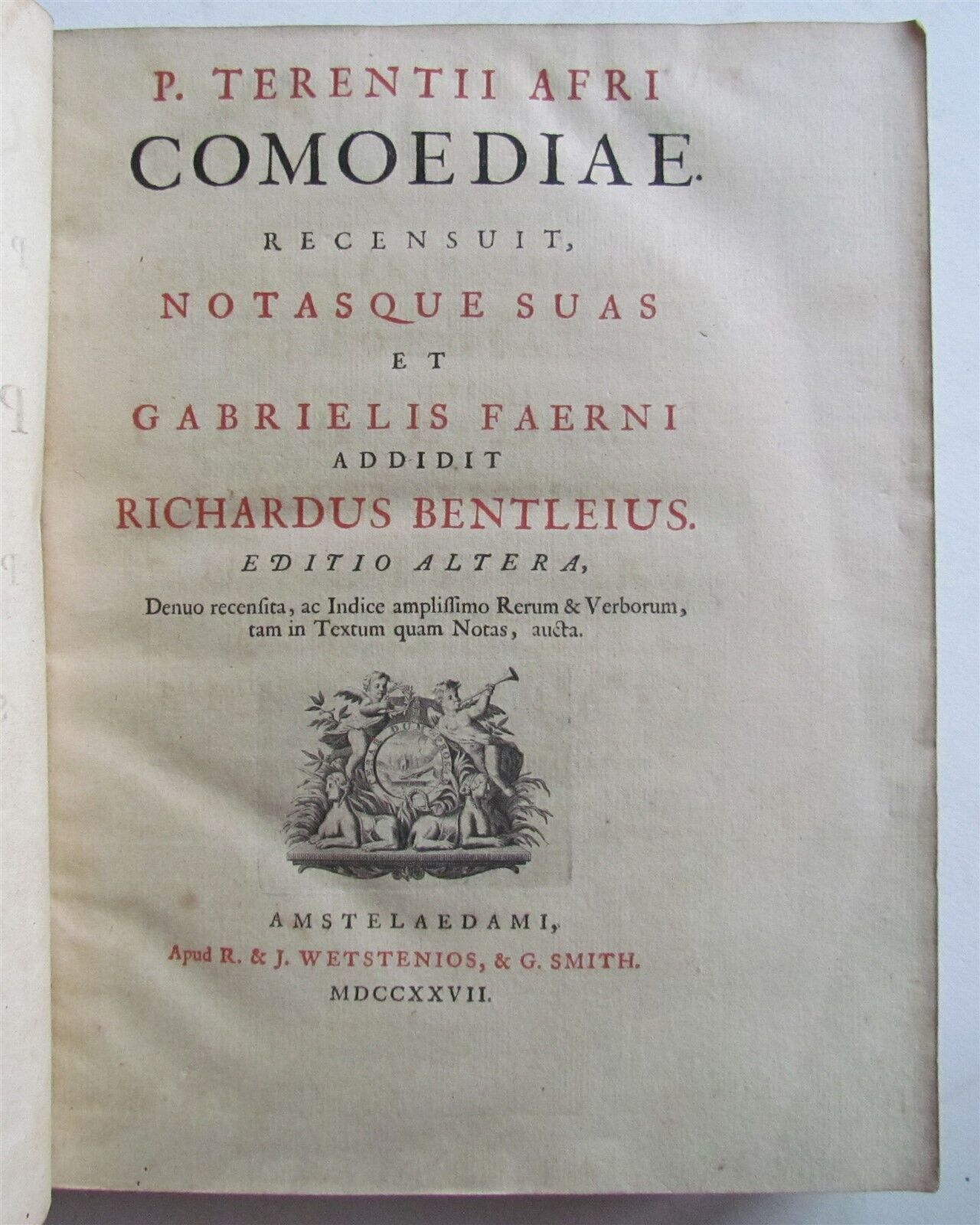 1727 TERENCE COMEDIES POETRY antique Comodiae Publius Terentius Afer