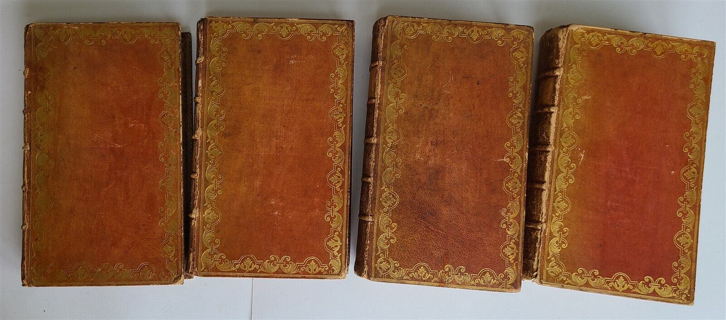 1711-1713 LUCUBRATIONS of ISAAC BICKERSTAFF antique 4 VOLUMES FINE BINDING