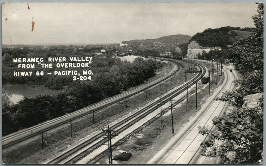 PACIFIC MO MERAMEC RIVER VALLEY RAILROAD TRACKS VINTAGE REAL PHOTO POSTCARD RPPC