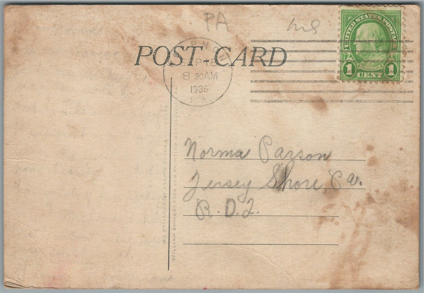 SCOTT COLLERY KULMOUNT & MARION HEIGHTS PA ANTIQUE POSTCARD