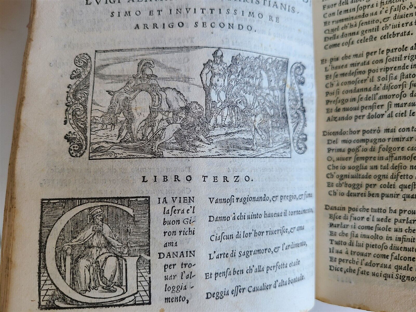 1549 ILLUSTRATED CHIVALRIC NOVEL by Louis ALAMANNI antique Girone il cortese