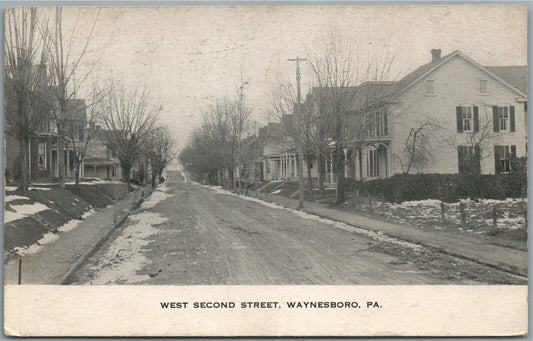 WAYNESBORO PA WEST SECOND STREET ANTIQUE POSTCARD
