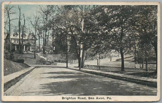 BEN AVON PA BRIGHTON ROAD ANTIQUE POSTCARD