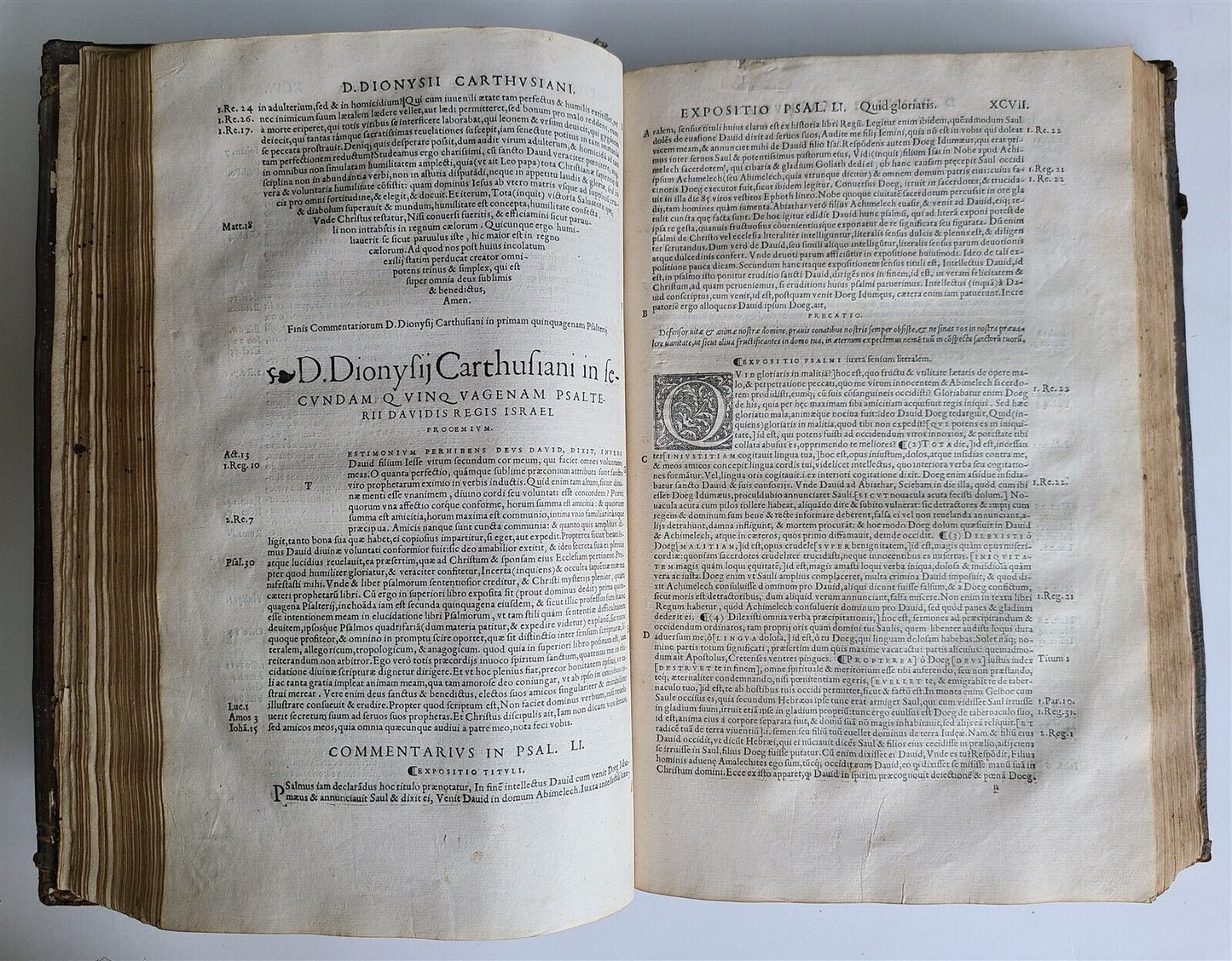 1542 BIBLE COMMENTARY by Dionysius Cartusianus antique FOLIO Commentariorum opus