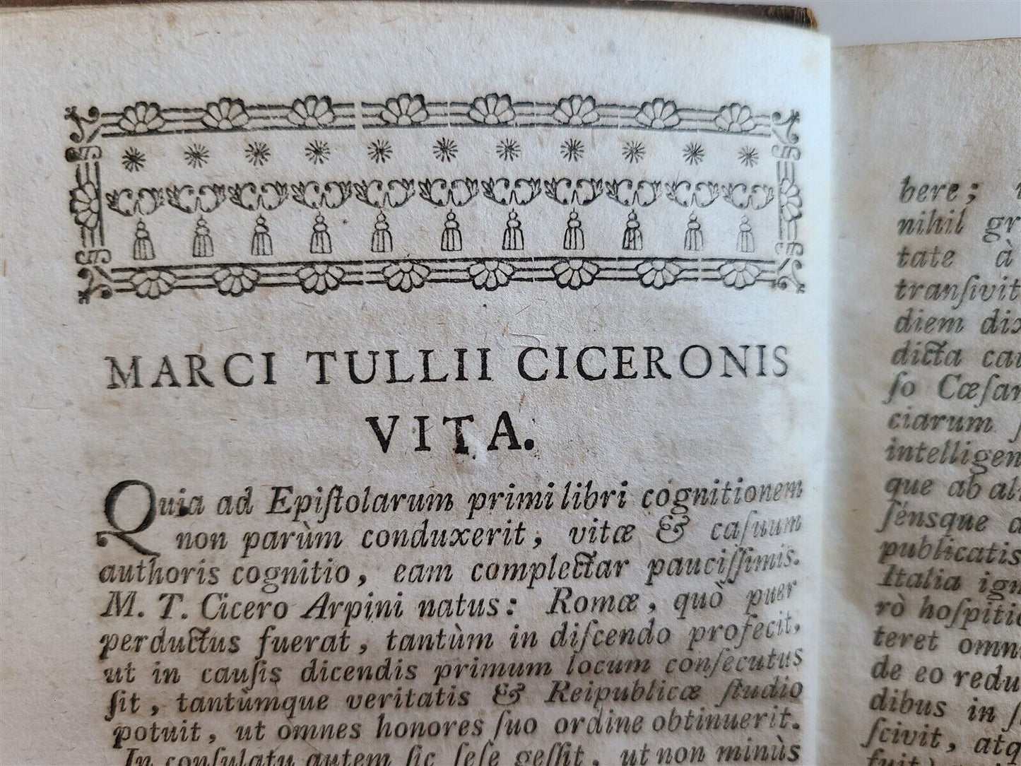 1757 CICERO EPISTOLARUM ad FAMILIARES antique M. TULLII CICERONIS