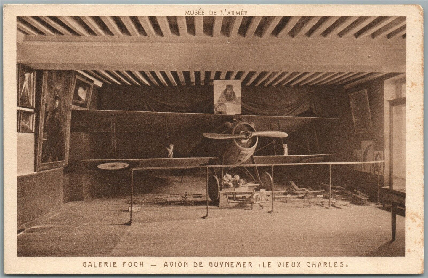 EARLY AVIATION FRENCH AIRPLANE GALERIE FOCH ANTIQUE POSTCARD