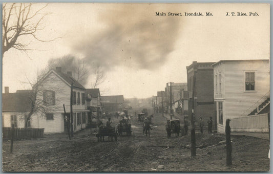 IRONDALE MO MAIN STREET ANTIQUE REAL PHOTO POSTCARD RPPC