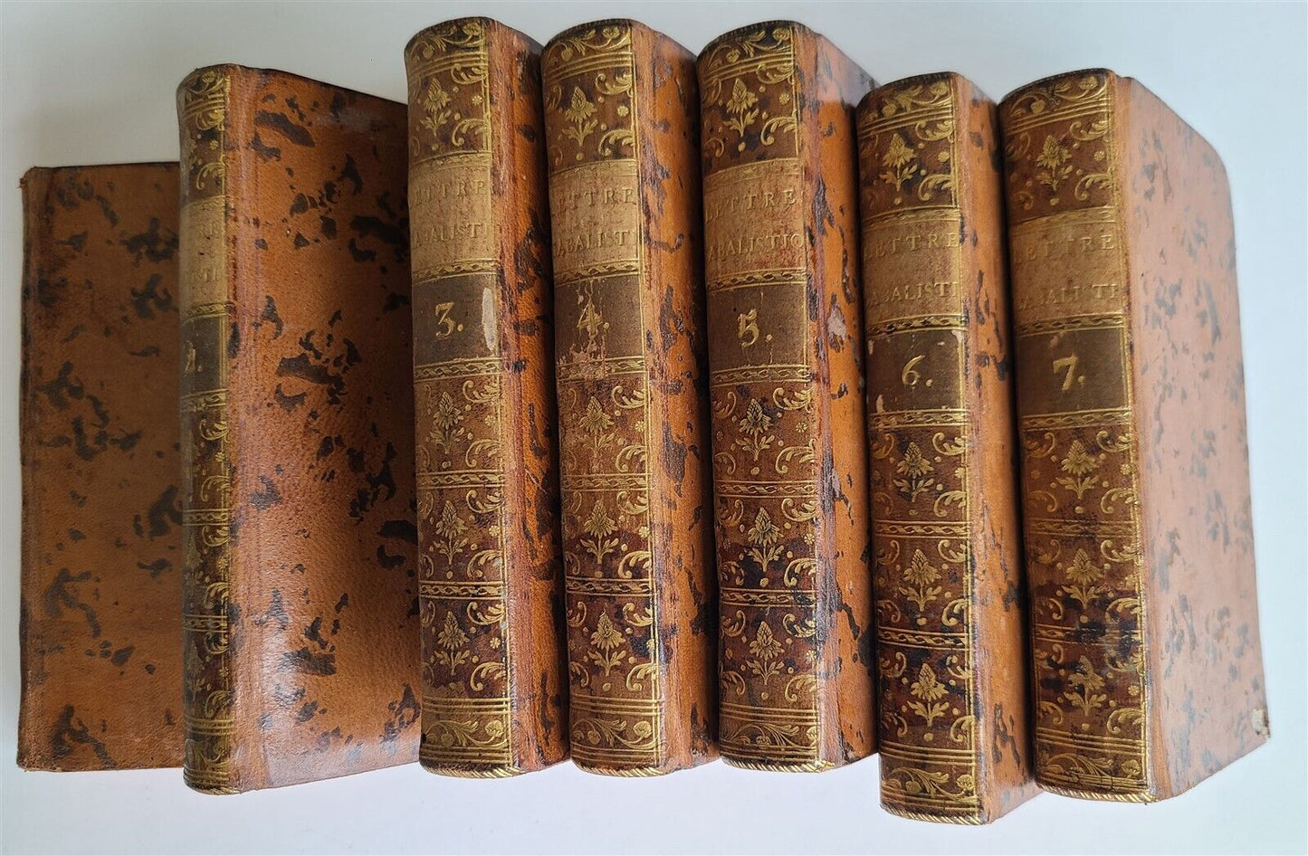 1769 CABALISTIC LETTERS by Jean Baptiste de Boyer 7 VOLUMES in FRENCH antique