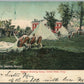 US ARMY SOLDIERS BREAKING CAMP ANTIQUE POSTCARD