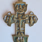 RUSSIAN ORTHODOX 18th century BRONZE ENAMEL ICON CROSS antique