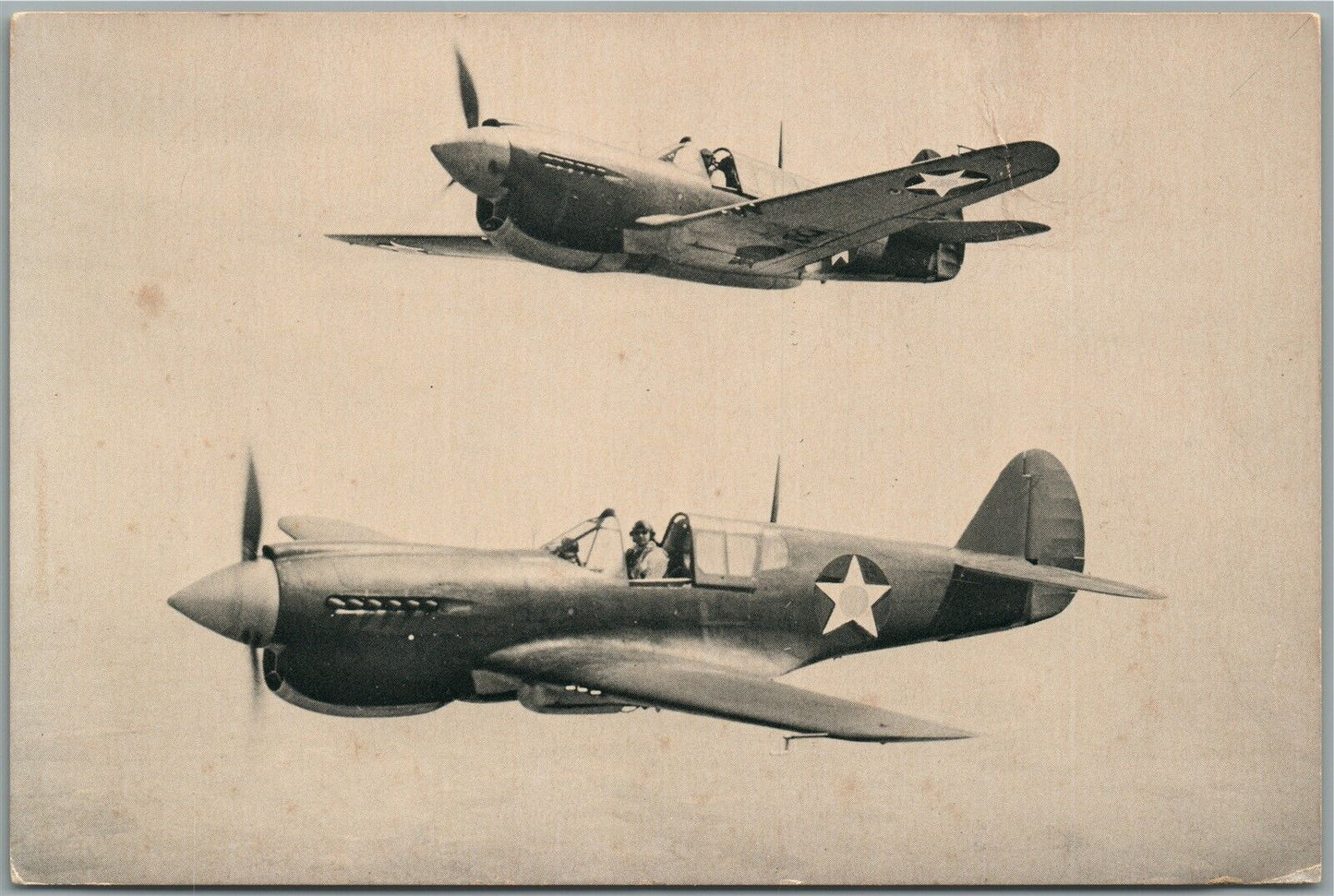 US MILITARY EARLY AVIATION CURTISS P-40E TOMAHAWK ANTIQUE POSTCARD