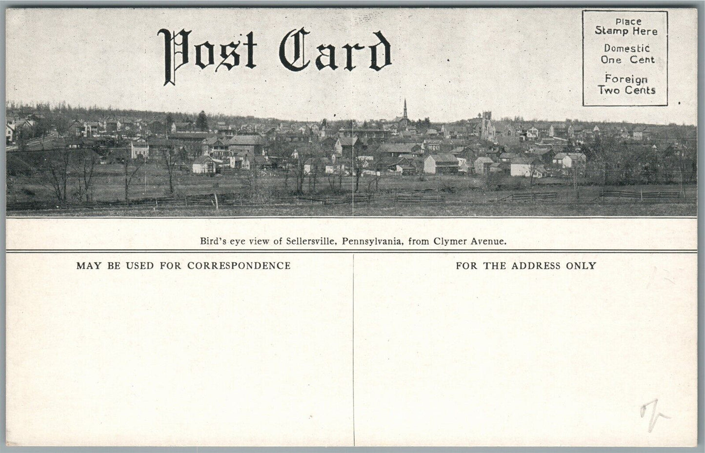 SELLERSVILLE PA VOLUNTEER FIRE CO. TRUCK NEW CHEMICAL ENGINE ANTIQUE POSTCARD