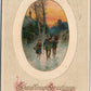 CHRISTMAS GREETINGS 1914 ANTIQUE POSTCARD by JOHN WINSCH
