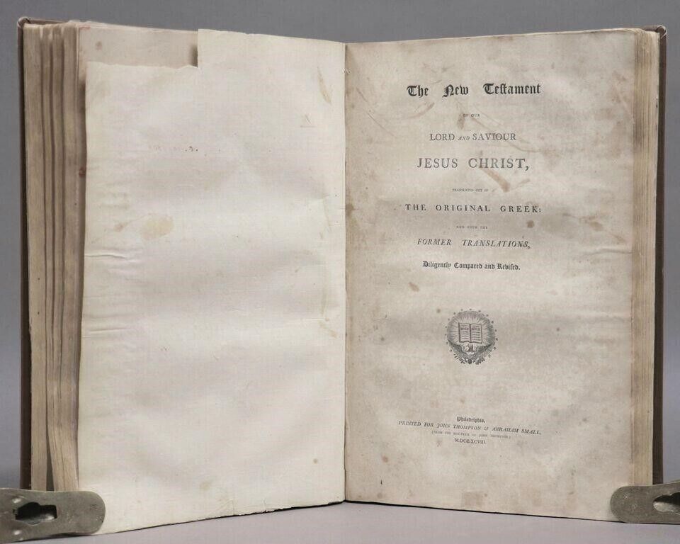 1798 BIBLE FIRST HOT PRESS EDITION LARGE FOLIO antique AMERICANA 18th cent. RARE