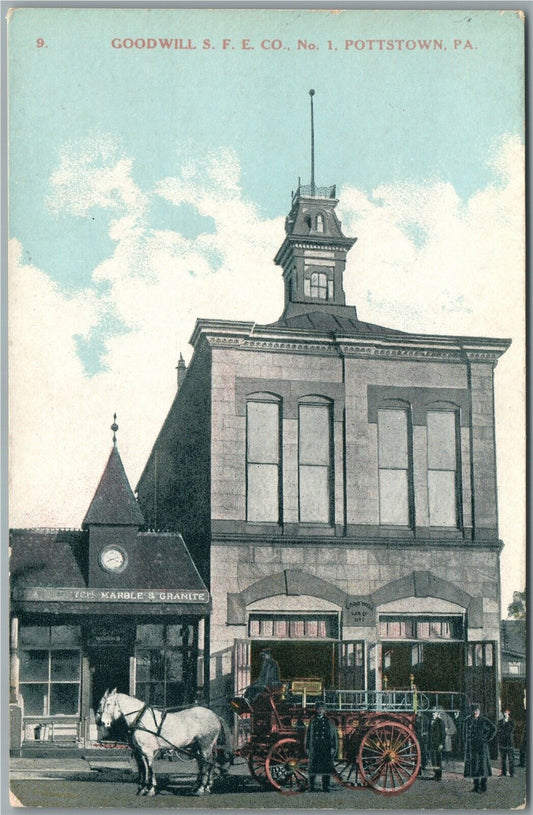 POTTSTOWN PA GOODWILL FIRE COMPANY ANTIQUE POSTCARD