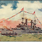 BRITISH BATTLESHIP HMS SWIFTSURE ANTIQUE POSTCARD